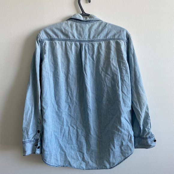 Free People Oversized Denim Shirt - Picture 3 of 5